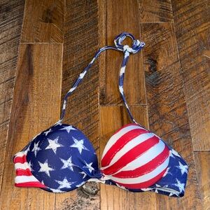 4th of July Red White and Blue Padded Bikini Swimsuit Top